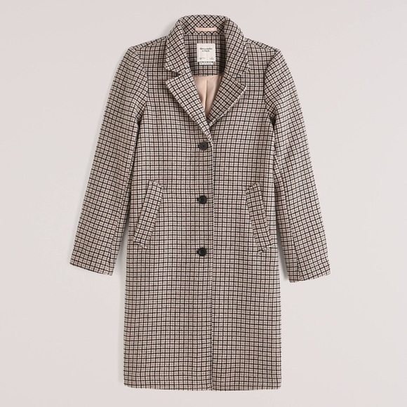 Abercrombie & Fitch Houndstooth Pea Coat - Picture 1 of 6